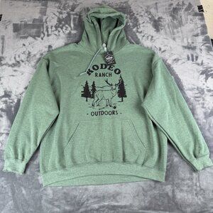 Rodeo Ranch Hoodie Men XL Green Sweatshirt Pullover Cowboy Western Outdoor